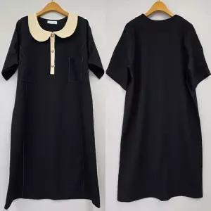 빅사이즈카라원피스 U427L505 꽃잎카라배색롱원피스 BS (34055393A)