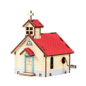 [2개구성] YO 오르골 교회A YM862-1 키트 우드프라모델 모형만들기 퍼즐 GJWFJFHET