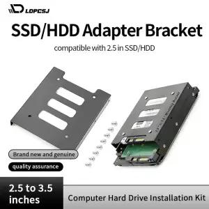 LDPCSJ 메탈 SSD/HDD 어댑터 브래킷 2.5에서 3.5인치로 변환 SATA 지원 PC 케이스 및 모바일용 휴대용 하드