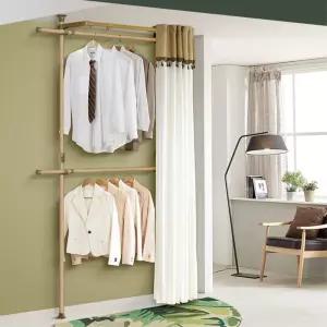좁은방 확장형 2단 커튼 가리개 행거 넉넉한수납 메탈 튼튼한