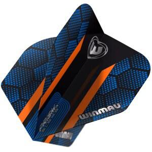 윈마우 프리즘 알파 블루 & 오렌지 헥사곤 엑스트라 두꺼운 다트 비행 - 팩당 1세트(총 3회 비행)