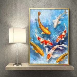 잉어 액자 풍수 A3 그림 돈들어오는klm919