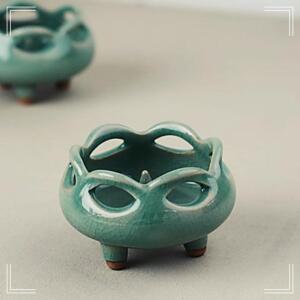 [2개구성] 미니어처소품 청자 초받침 촛대 투각 캔들홀더 장식품 도자기소품 BHW01FCA1