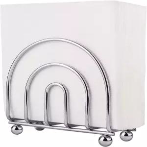 주방 조리대 식탁 피크닉 테이블 실내 및 실외용 종이 냅킨 홀더 티슈 디스펜서 크롬 마감(클래식)