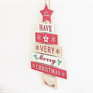 [2개구성] 면 파티 용 트리 나무 현관 만들기 성탄 장식 인테리어 홈 문 걸이 소 집 크리스마스 LWB7501D