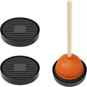 Dealsogo 플런저 트레이 2pcs 블랙 - 변기 플런저용 매트 공기 건조 홀더가 물방울을 잡아줍니다 플런저의