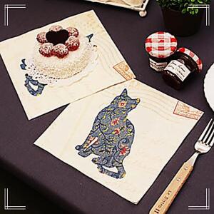 [2개구성] 손님상 초대상 디너 가정용 파티 아트 재료 업소용 티슈 식탁용 칵테일 플레이트 용지 NW9CFBF6