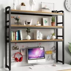 데스크탑 3단 책꽂이 책상위 철제 선반 수납장 책장