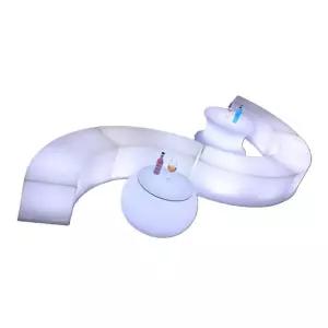 곡선 카페 특이한 가구 야외 조명 의자 조경 인테리어