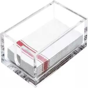 IEEK 아크릴 게스트 타월 냅킨 홀더 투명 욕실 종이 핸드 보관 트레이 모던 뷔페 캐디 주방 또는 식당용