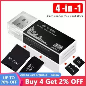 4 in 1 카드 리더 USB 2.0 멀티 메모리 어댑터 스틱 프로 듀오 SD/T플래시/M2/MS