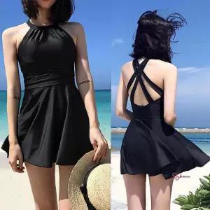 홀터넥 원피스 패드 백스트랩 부착 수영복 속바지tuv736