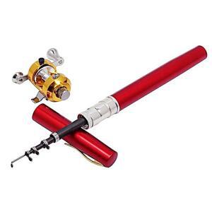 [2개구성] 릴 휴대용 세트 민물 초보낚시 레드 원투낚싯대 펜 FAW6547C8