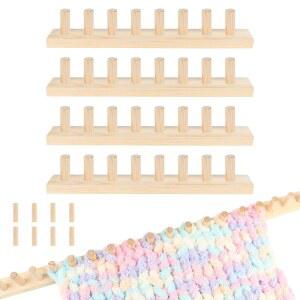 Ziimaikery 64인치 나무 청키 담요 뜨개질 직조기, 담요용 부피가 큰 실 프로젝트를 위한 조절 가능한 DIY 프레임, 초보자를 재사용 제작 도구(64인치)