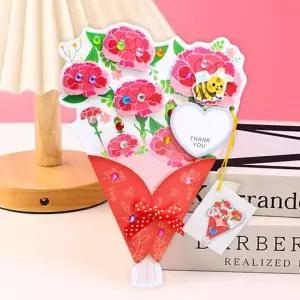 [큰손할인] 카네이션만들기 카네이션 편지지 카드 엽서 편지봉투 스승의날 어버이날 꽃다발 선물 입체편지