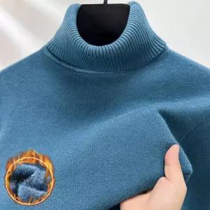 EAMT 남자 폴라 니트 가을 융털 기본 터틀넥 슬림핏 기모 보온 플러스 YJ3