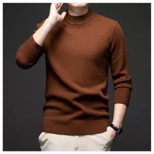 EAMT 남성용 이너 니트 울 폴라 봄가을 반 스웨터 솔리드 원샷 YJ3