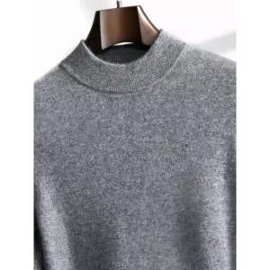 EAMT 남친 울 니트 캐주얼 가벼운 럭셔리 폴라 반 스웨터 캐시미어 빅사이즈 벨벳의류산 루즈핏 YJ1