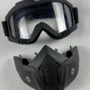 [2개구성] 투명 분리형 안면 마스크 보호 커버 바이크 라이딩 스키 고글 방풍 라이더 EWD9B686