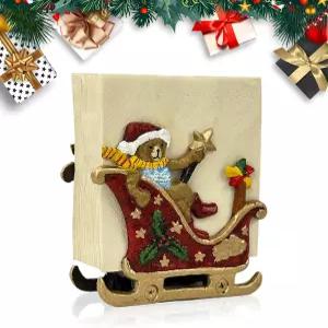 튼튼한 주철 냅킨 홀더 - 테이블용 크리스마스 썰매 디자인 레트로 산업용 휴지 종이 디스펜서 냅킨용