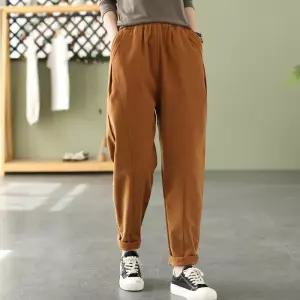 포뇨 여성용 자녀식 기모 겉바지 배기팬츠 추동 덧대바지 밴딩 패치 OPH3