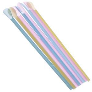 [2개구성] 테이크아웃 스푼 스트로우 / 컬러혼합 500개 주걱빨대 학교 교실 학원 관공서 KW04F011
