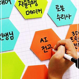 [2개구성] 자석식 영구 칠판메모지 필기카드 12P 고무자석판 메모보드 미니자석 대 메모자석 KWE9843D