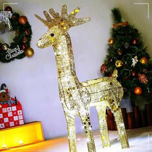 LED 반짝반짝 사슴장식골드 110cm 트리장식 크리스마스 인테리어장식 장식 반짝이사슴 루돌프 KWD43719