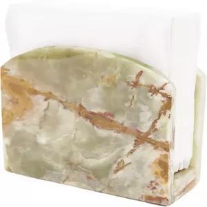 SPESHSTONES 대리석 냅킨 홀더 6.5인치 수제 그린 스톤 티슈 및 칵테일 정리함 커피 바 테이블 욕실 주방