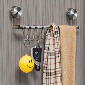 [2개구성] 슬리퍼 다용도 타월 무타공 벽행거 식 선반 거치대 수건행거 벽수납 수건 걸이 흡착 EWFFO78G