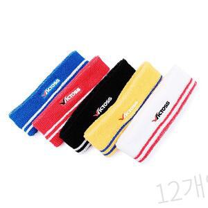 [2개구성] 빅토스 헤어밴드12개입 스포츠헤어타월 팔목보호대 손목보호대 스포츠 밴드 타올 KWAB94A7
