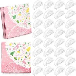 코보에 36피스 플라스틱 냅킨 홀더 테이블용 투명 티슈 디스펜서 팬 디자인 독립형 박스 종이 정리함 저녁