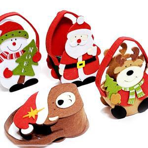 [2개구성] 8개 부직포 장식 눈사람 루돌프 단체선물 판촉물 크리스마스 산타 펠트 선물가방 KWD5882B