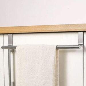 [2개구성] 화장실 수건걸이 실버대 싱크대도어거치 스텐 욕실 무타공 주방 BHWE5D4F3