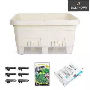 자동 텃밭 급수식 화분+배양토+모듬쌈채씨rst062