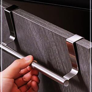 [2개구성] 싱크대도어거치 행주걸이 실버소 화장실 욕실 스텐 무타공 주방 수건걸이 KWE5D4F2