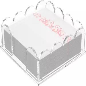 야겔리 투명 아크릴 냅킨 홀더 ？ 칵테일 욕실 주방 및 식사를 위한 우아한 가리비 트레이 결혼식 바 호텔