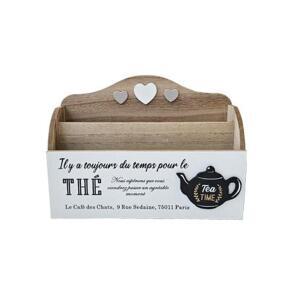 [2개구성] 2단 소품 나무 주방 직사각 꾸미기 믹스 티백 수납 트레이 보관 함 탕비실 커피 박스 AWFB721A