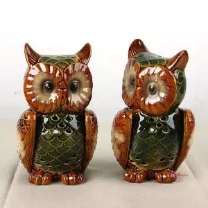 쌍둥이 촛대 2p 부엉이 장식소품 캔들홀더hij516