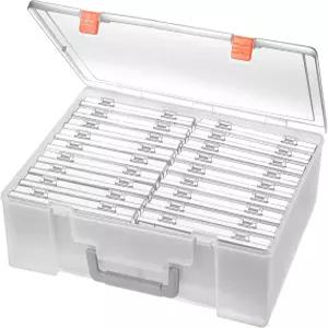 사진 보관함 4x6 18 내부 초대형 정리함 무산 스티커 스탬프 씨앗용 플라스틱 공예품 (클리어 18박스)