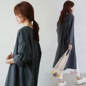 여성 야상 아우터 루즈핏 롱트렌치 간절기 자켓mno609