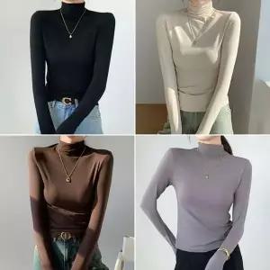 [셀러에이드]가을 겨울 여성 여자 반폴라 폴라티 목폴라 이너 긴팔 티셔츠