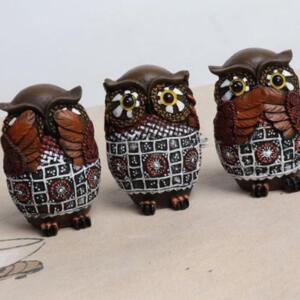 [2개구성] 시집살이 인디언 3P 부엉품 미니어처 도자기 장식 인테리어 부엉이 인형 소품 EW0C6B32