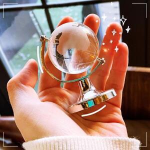 [2개구성] 인테리어 크리스탈 투명 어처 서재 데스크 장식품 지구본 미니 KWBBBD28