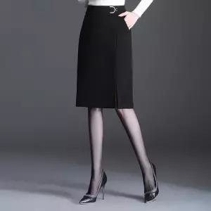 스트레인지 여자 치마 모직 랩 키작 데일리룩 워킹 스타일 정장 슬림 KUK3