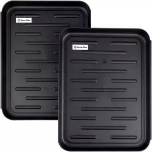 홈맨 애완동물 사료 트레이 - 개 매트 및 고양이 흘림 방지용 최고의 그릇 방수 부츠 신발 매트(2개 세트)