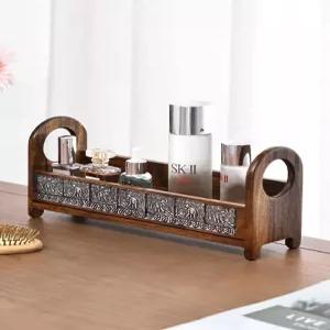 앤티크 우드 나무 원목 화장품 립스틱 정리함 정리대