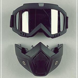 [2개구성] 마스크 자전거 분리형 미러실버 라이딩 스키 라이더 바이크 방풍 고글 NWCFD317