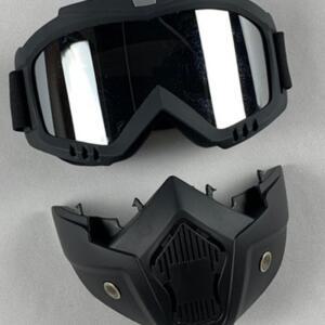 [2개구성] 마스크 자전거 분리형 미러실버 라이딩 스키 라이더 바이크 방풍 고글 EWCFD317