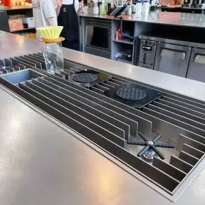 커피드립스테이션 매립형싱크대 드립바 커피용품정리대 일체형 워터탭